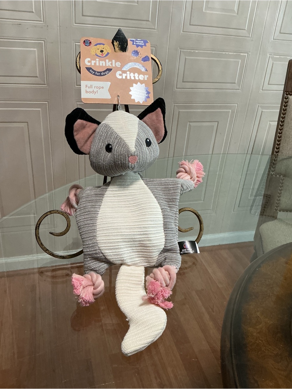 Brand New Bow Wow Rope Jellycat 14” Clinker & Squeaker Dog Toy